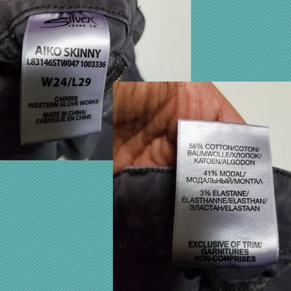 Silver Aiko Gray Mid Rise Skinny Moto Pants - Picture 6 of 6